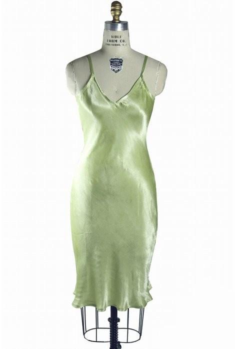 1930s Vintage Style Slip in Nile Green by The Deco Haus