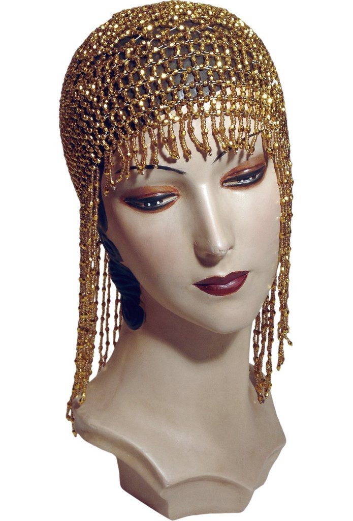 Flapper Style Jazz Cap in Gold by The Deco Haus