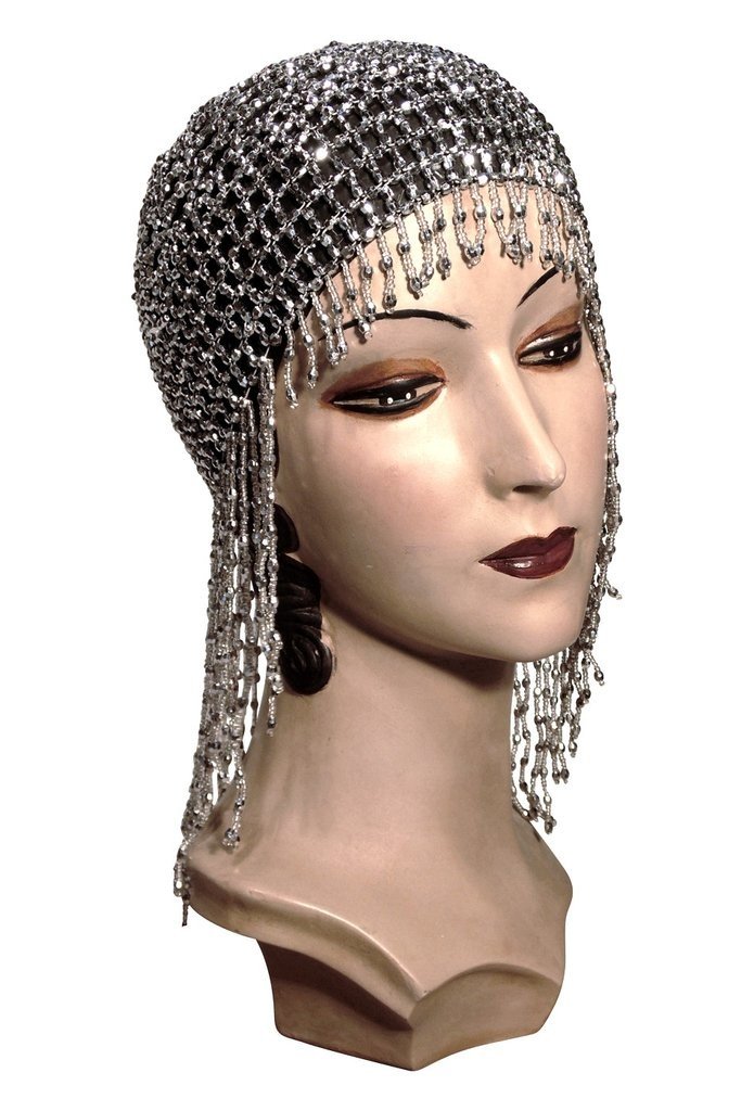 Flapper Style Jazz Cap in Silver by The Deco haus