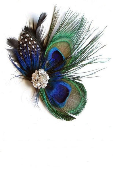 Flapper Style Peacock Rhinestone Fascinator - SOLD OUT