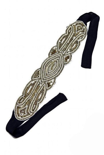 Great Gatsby Bandeau Style Headband in Gold-Black - SOLD OUT