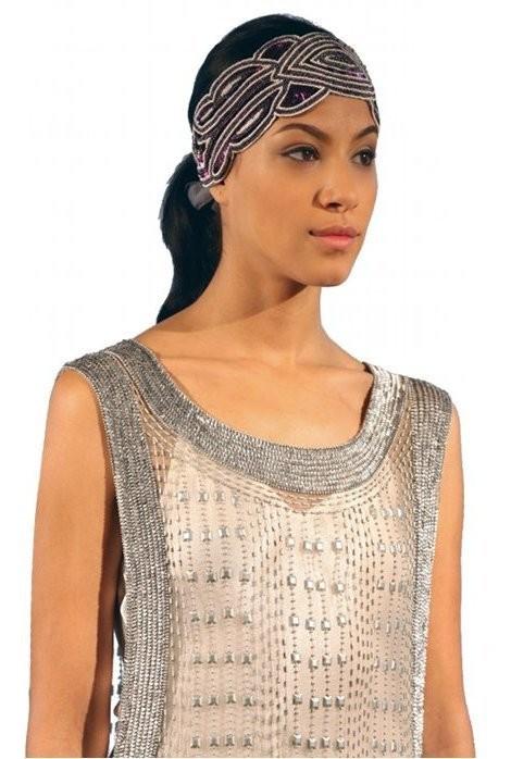 Great Gatsby Bandeau Style Headband in Gold/Scarlet by The Deco Haus