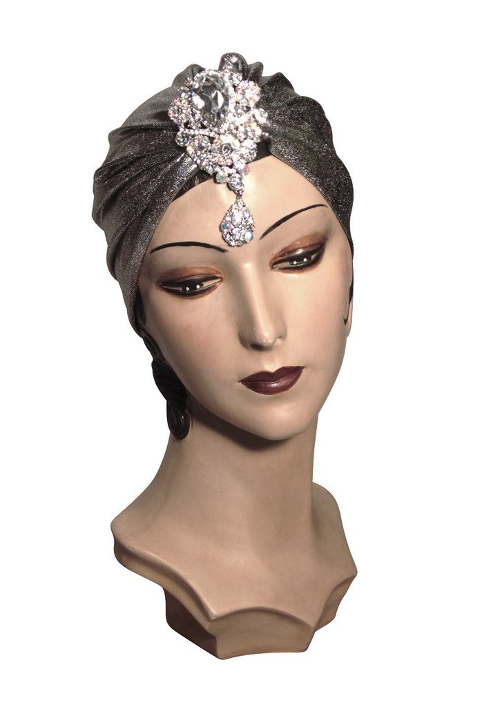 Roaring Twenties Evening Turban in Silver by The Deco Haus
