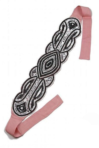 Great Gatsby Bandeau Style Headband in Blush - SOLD OUT
