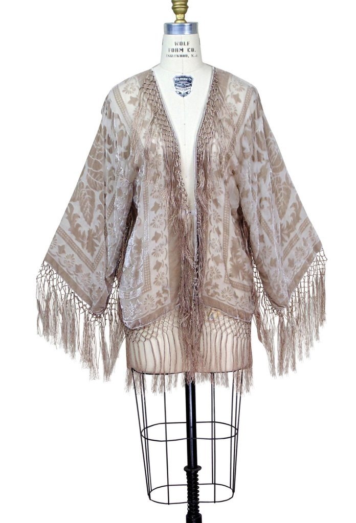 Art Deco Scarf Jacket in Champagne Rose by The Deco Haus