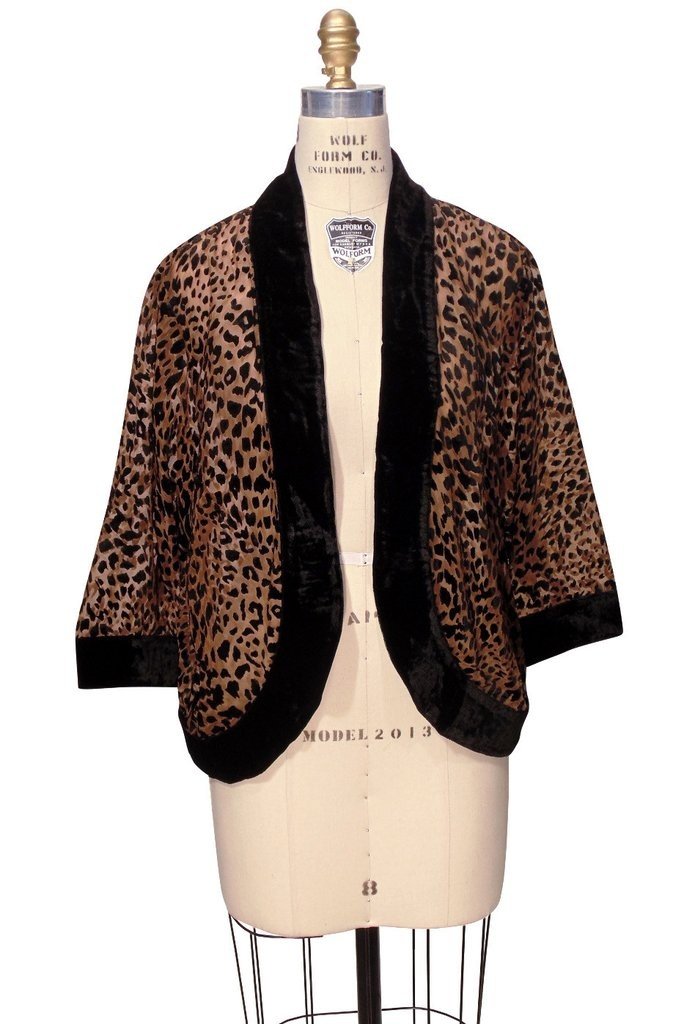 The Art Deco Bolero Smoking Jacket in Cheetah by The Deco Haus
