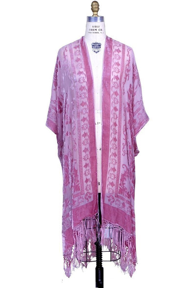 Flapper Style Fringe Evening Wrap in Rose/Pink by The Deco Haus