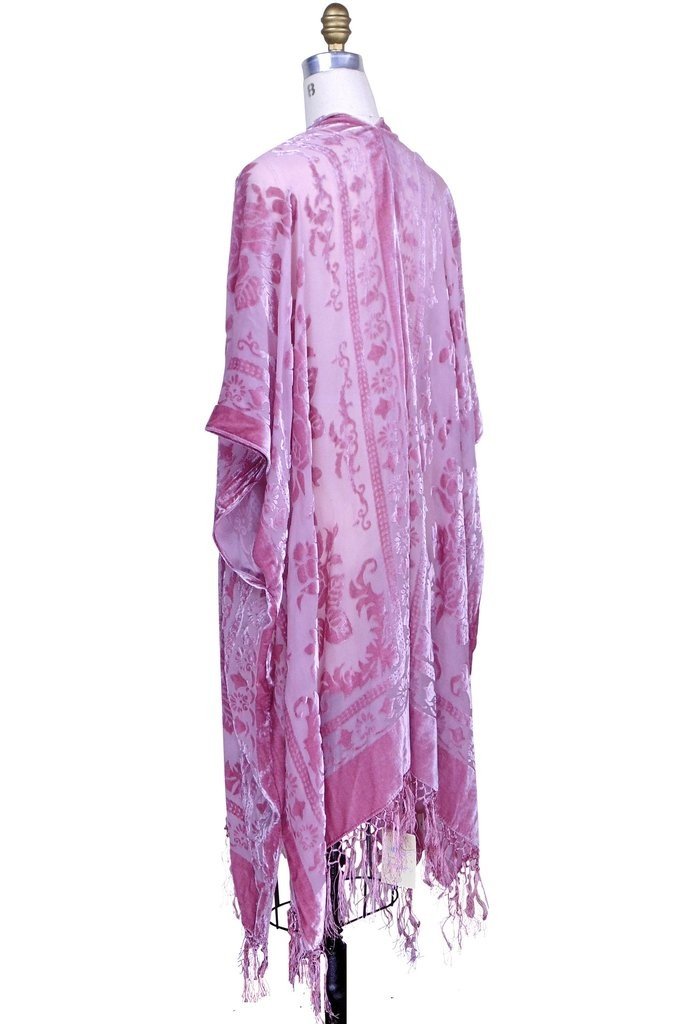 Flapper Style Fringe Evening Wrap in Rose/Pink by The Deco Haus