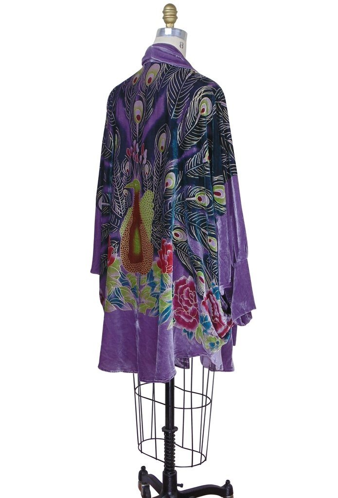 1920s Style Peacock Cocoon Coat in Thistle by The Deco Haus
