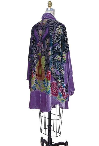 1920s Style Peacock Cocoon Coat in Thistle by The Deco Haus