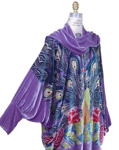 1920s Style Peacock Cocoon Coat in Thistle by The Deco Haus