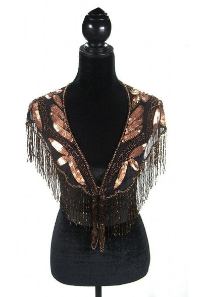 Great Gatsby Style Capelet in Copper-Jet - SOLD OUT