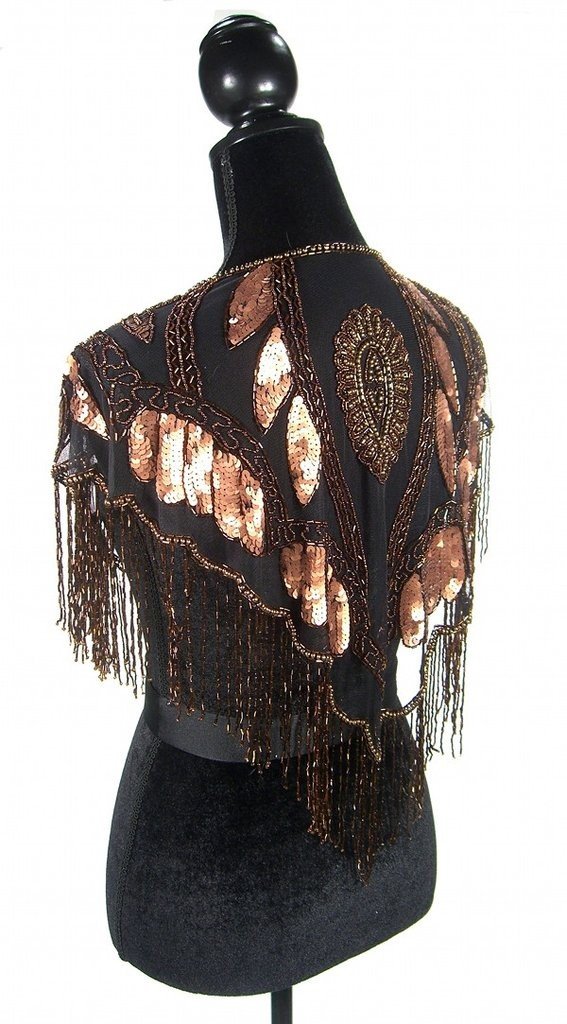 Great Gatsby Style Capelet in Copper-Jet - SOLD OUT