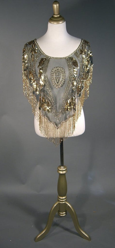 Great Gatsby Style Capelet in Gold-Jet - SOLD OUT