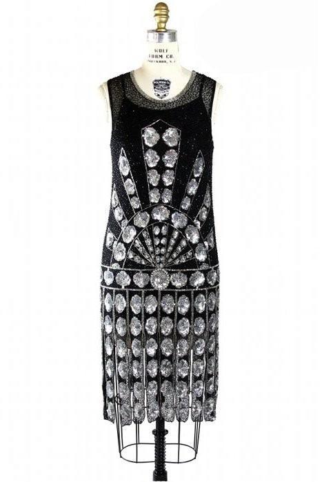 1920s Vintage Style Jazz Dress in Black by The Deco Haus