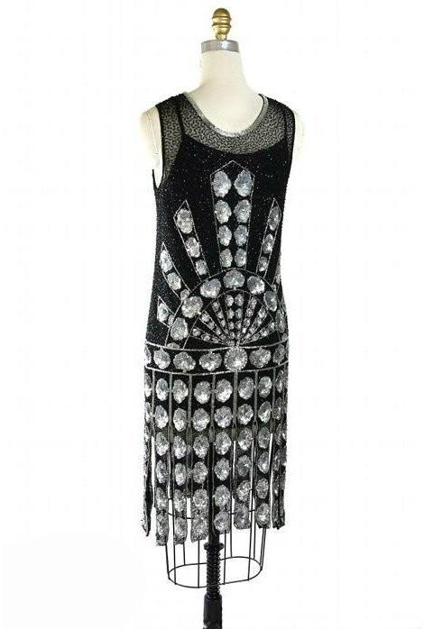 1920s Vintage Style Jazz Dress in Black by The Deco Haus