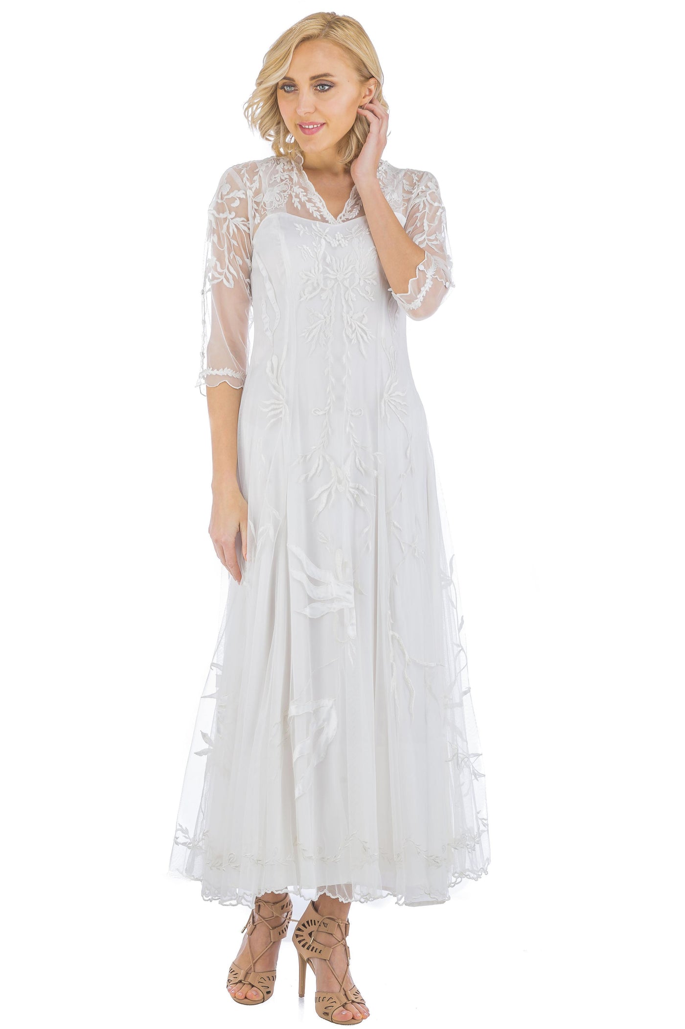 Elizabeth CL-2149 Vintage Style Wedding Gown in Ivory by Nataya