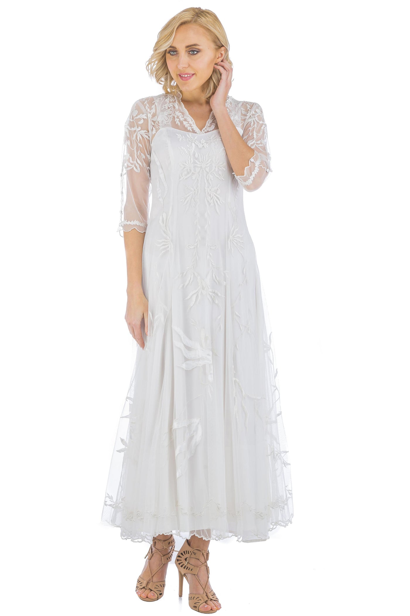 Elizabeth Vintage Style Wedding Gown in Ivory by Nataya
