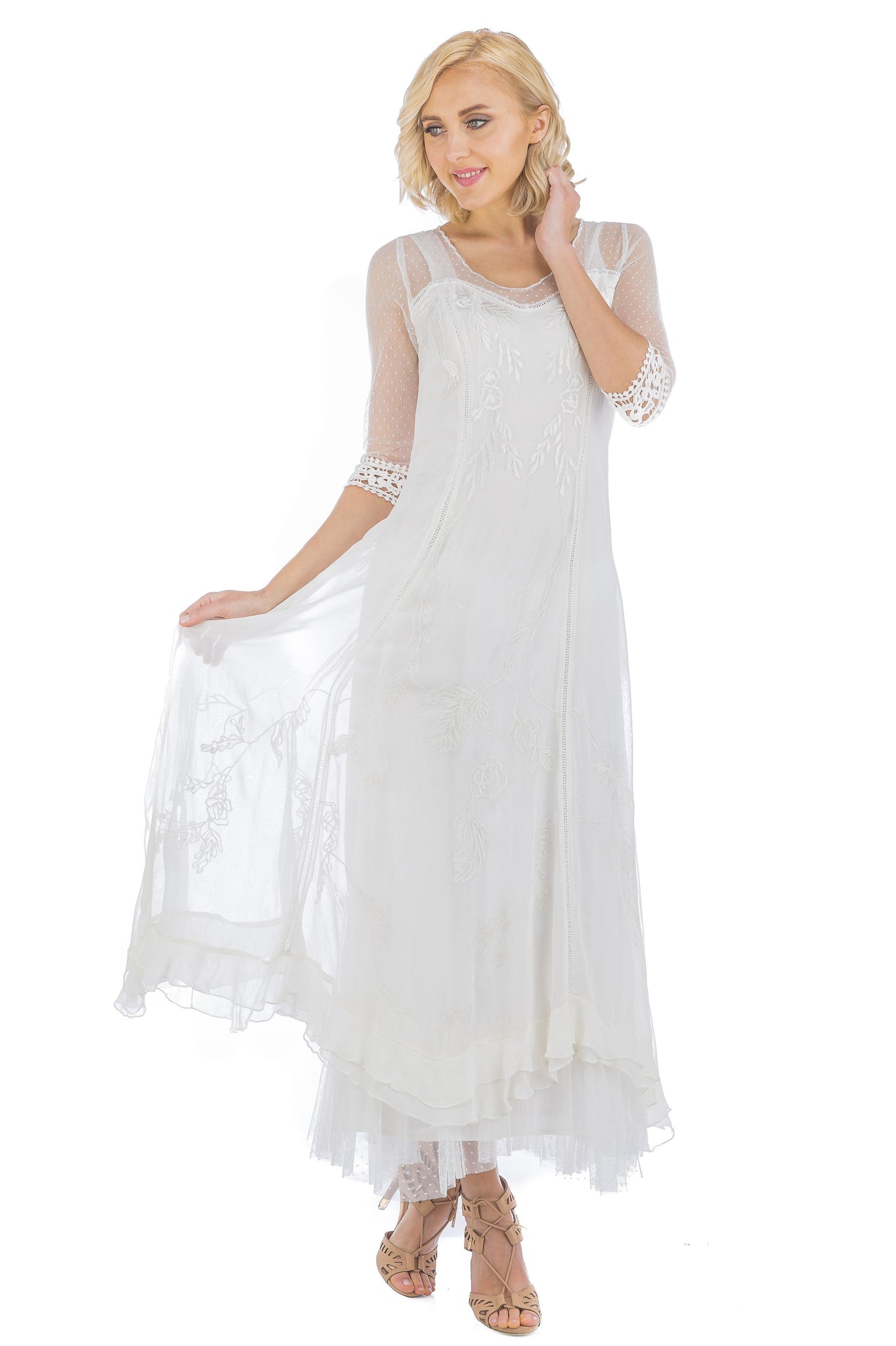 Celine Vintage Style Wedding Gown in Ivory by Nataya