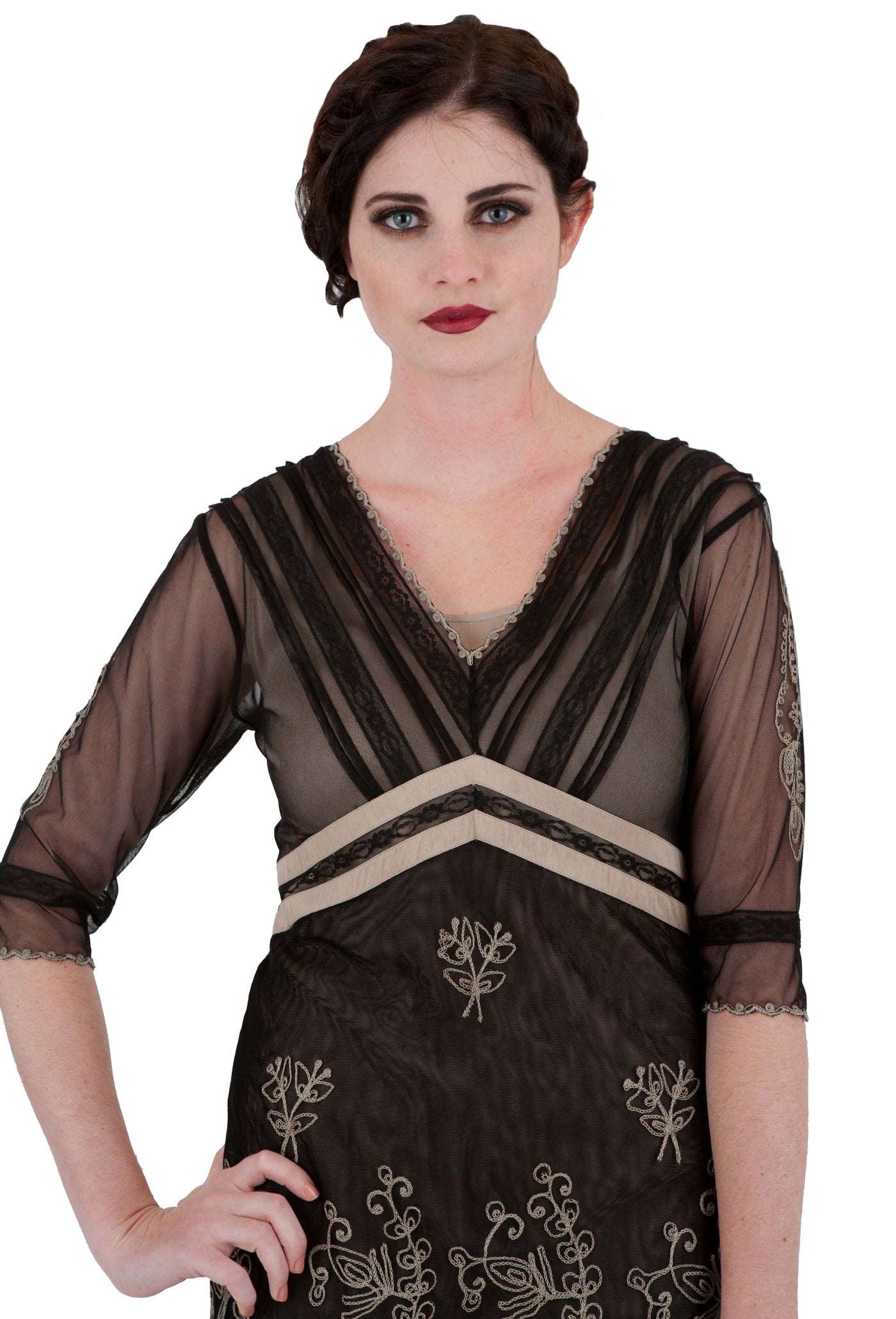 Vintage Titanic Tea Party Dress in Black/Silver by Nataya