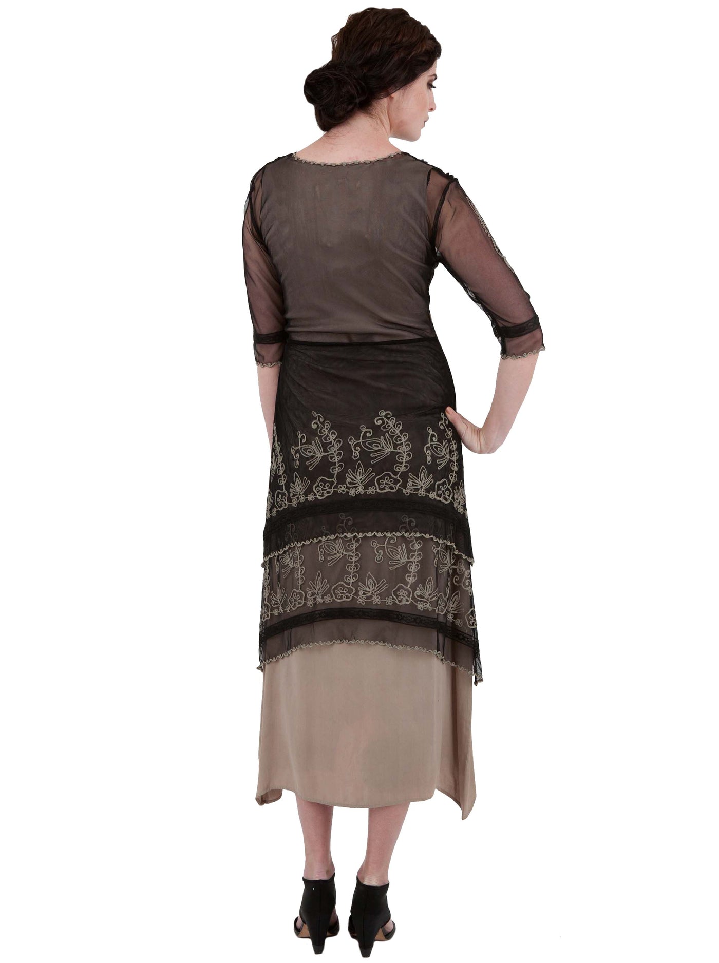 Vintage Titanic Tea Party Dress in Black/Silver by Nataya