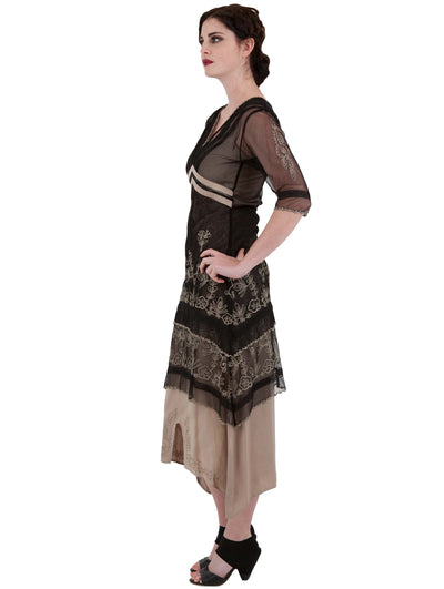 Vintage Titanic Tea Party Dress in Black/Silver by Nataya