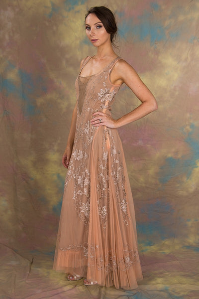 Enchanting Ivy Dress in Peach-Beige by Nataya - SOLD OUT