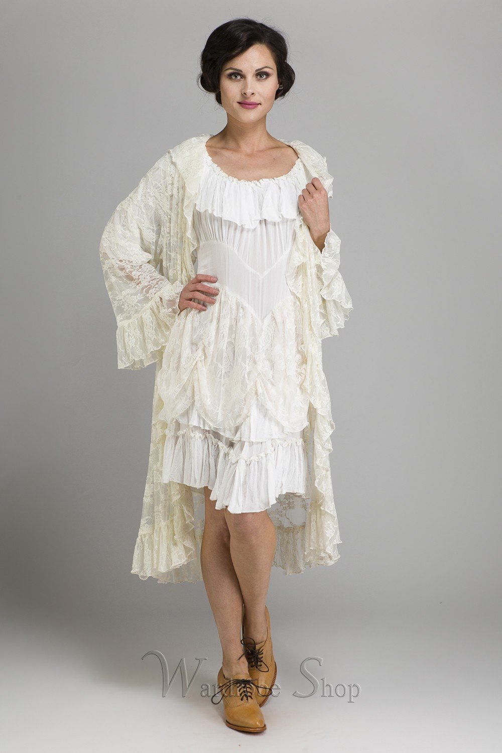Cowgirl Ruffled Western Wedding Medium Dress by Marrika Nakk