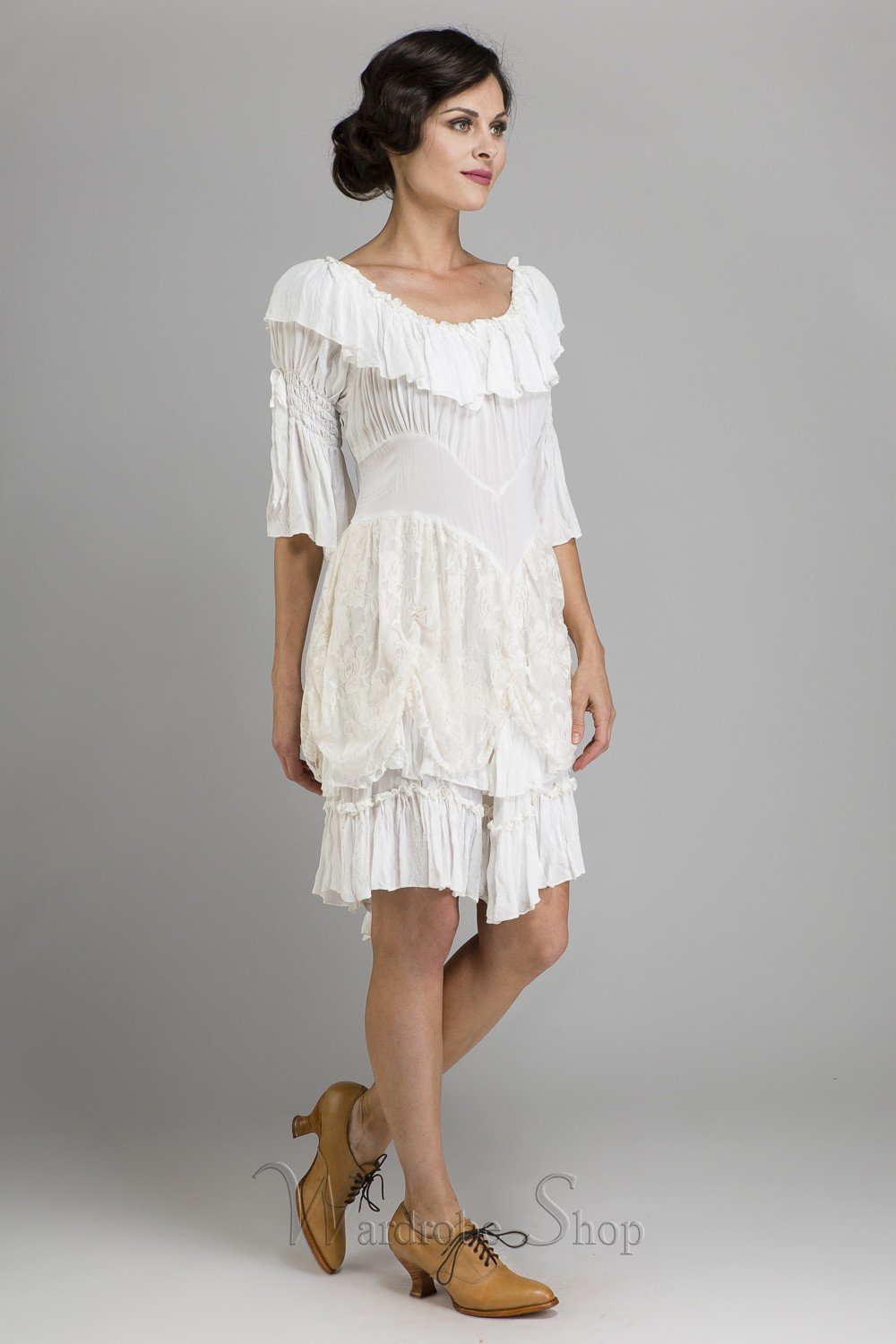 Cowgirl Ruffled Western Wedding Medium Dress by Marrika Nakk