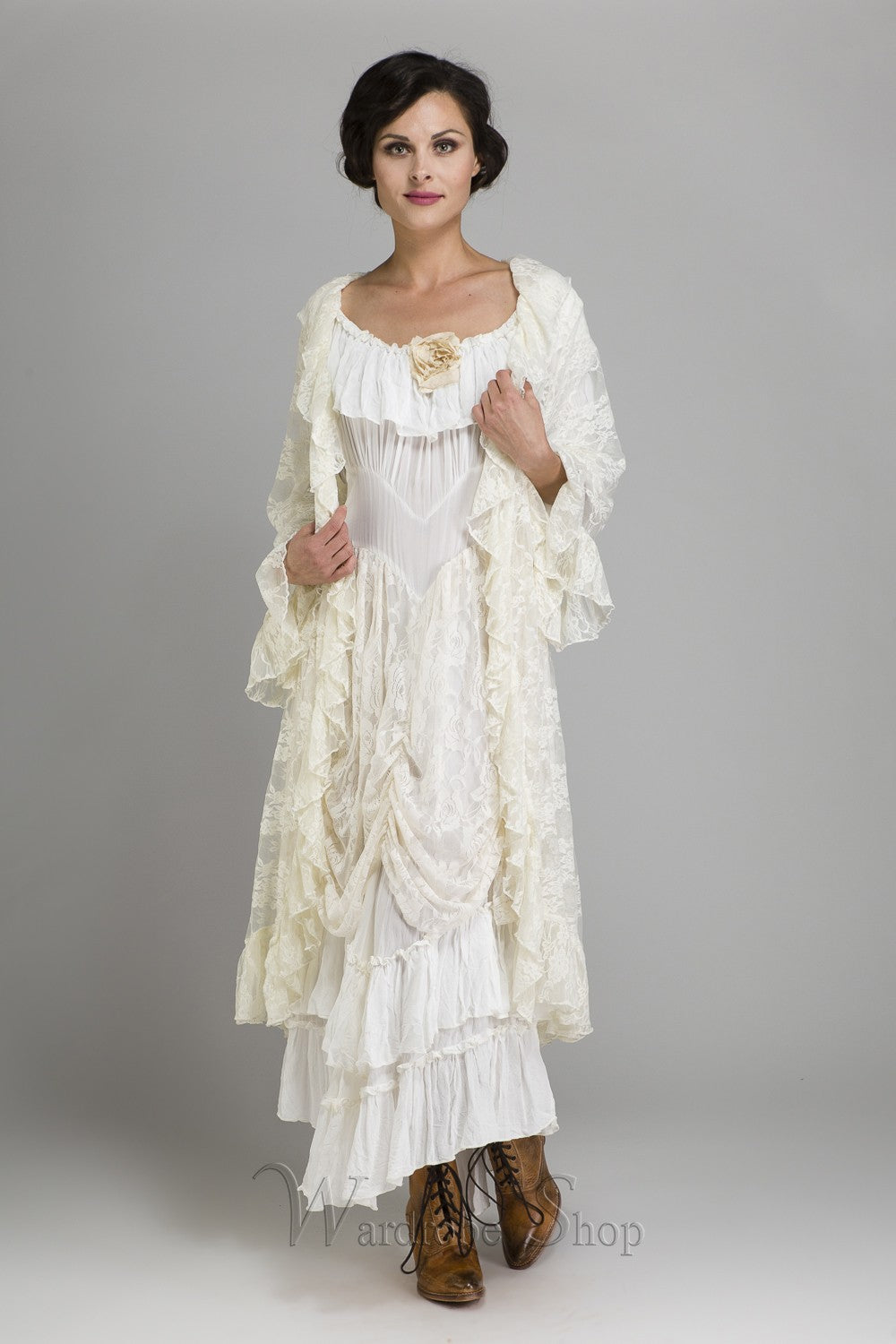 Cowgirl Ruffled Western Wedding Dress by Marrika Nakk