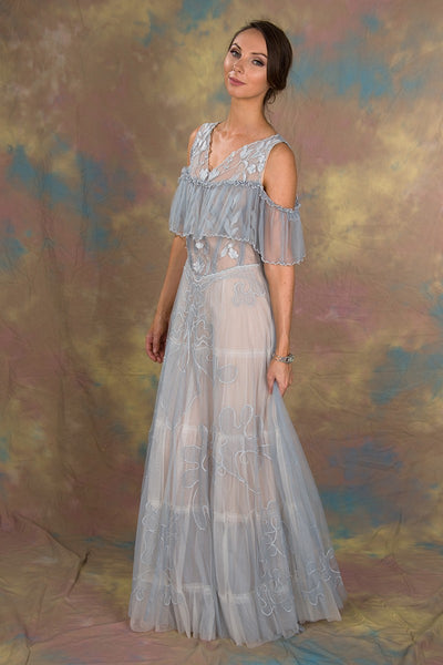 Lady of the Fog Dress in Blue Topaz-Blush by Nataya - SOLD OUT