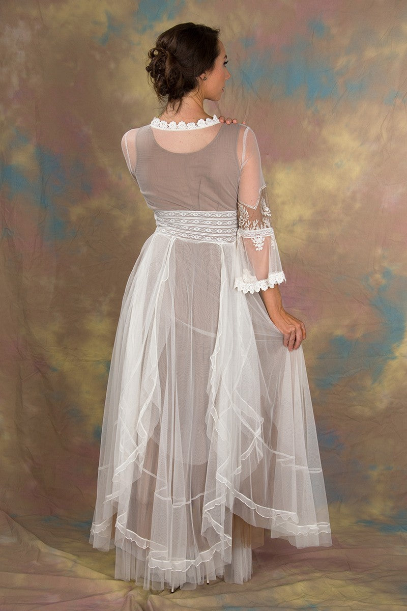 Bohemian Pompadour Dress in Ivory/Beige