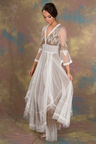 Bohemian Pompadour Dress in Ivory/Beige
