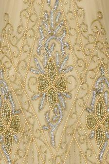Flapper Style Fringe Party Dress in Antique Gold By Gatsby Lady