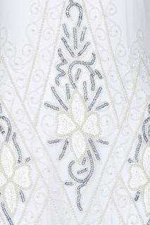 Flapper Style Fringe Party Dress in White Silver By Gatsby Lady