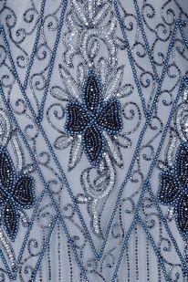 Flapper Style Fringe Party Dress in Blue Grey By Gatsby Lady