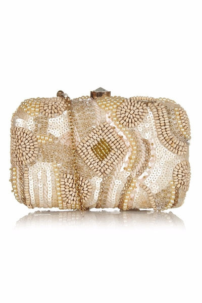 Vintage Inspired Pearl Handbeaded Bag in Blush