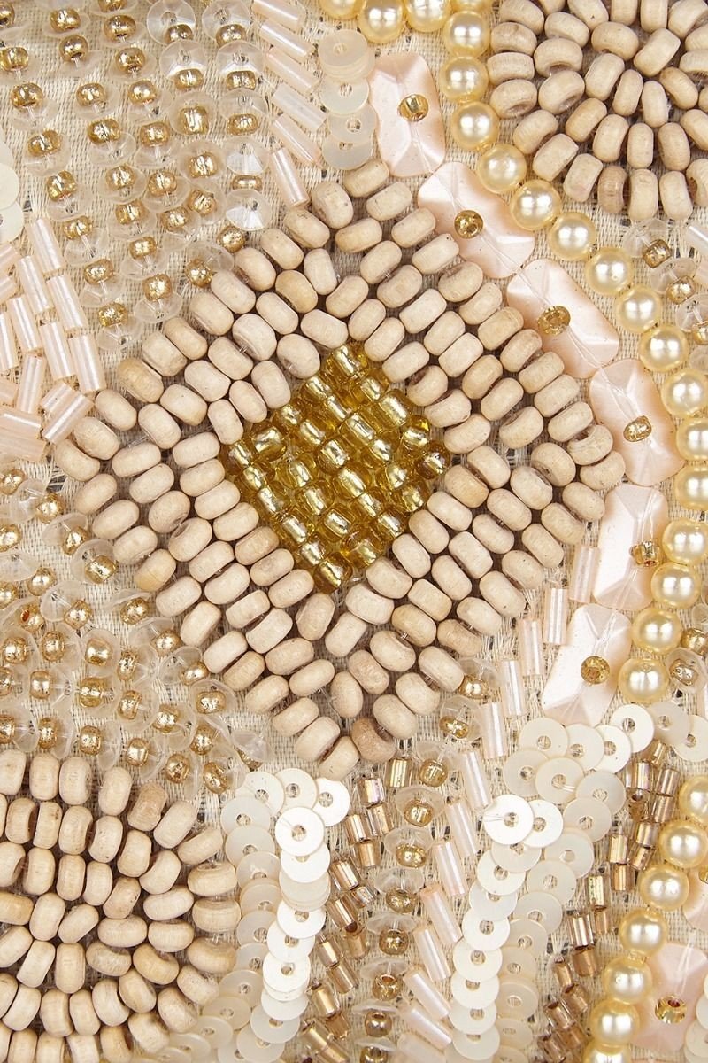 Vintage Inspired Pearl Handbeaded Bag in Blush