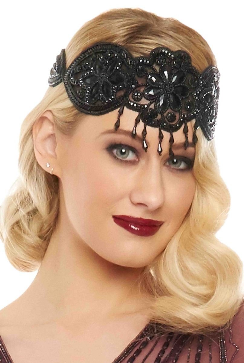 Gatsby Style Headband in Black