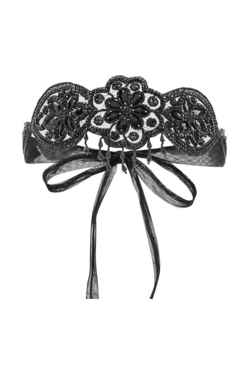 Gatsby Style Headband in Black