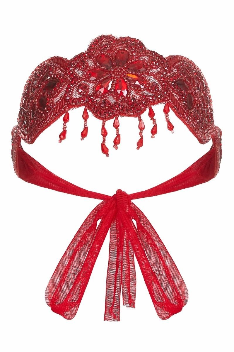 Gatsby Style Headband in Red - SOLD OUT