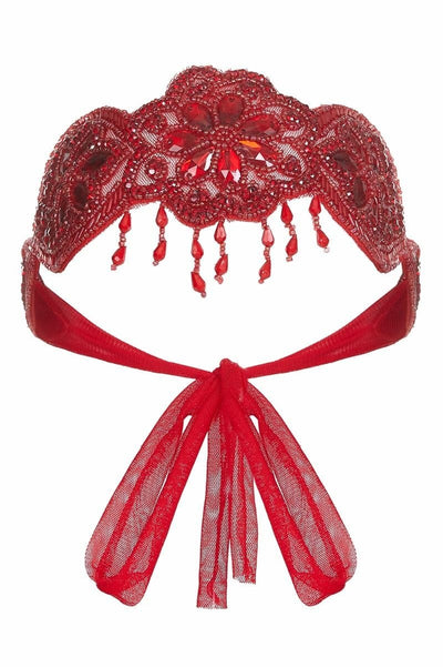 Gatsby Style Headband in Red