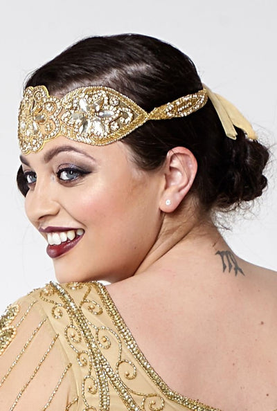 Gatsby Style Headband in Gold