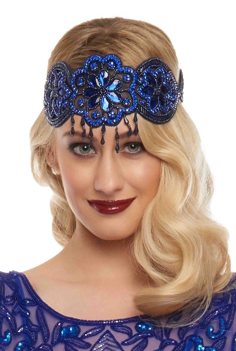 Gatsby Style Headband in Royal Blue