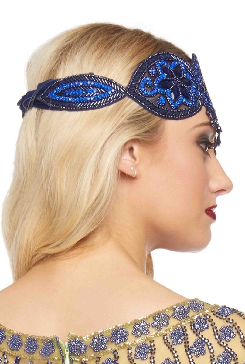 Gatsby Style Headband in Royal Blue