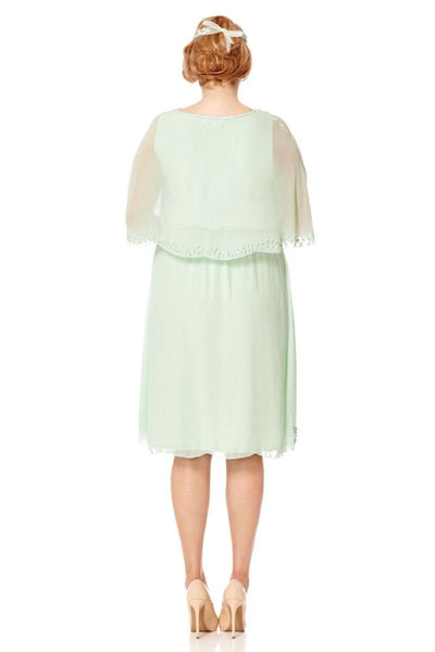 Flapper Style Cape Dress in Mint - SOLD OUT
