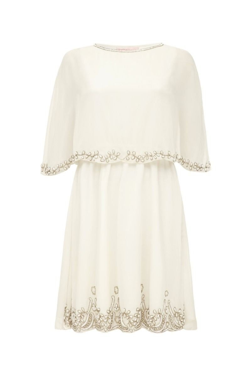 Flapper Style Cape Dress in Off White - SOLD OUT