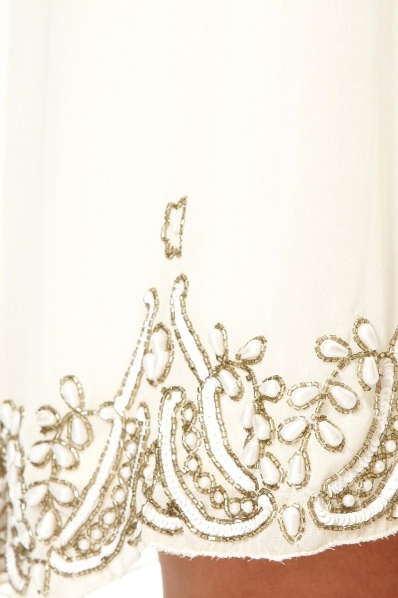 Flapper Style Cape Dress in Off White