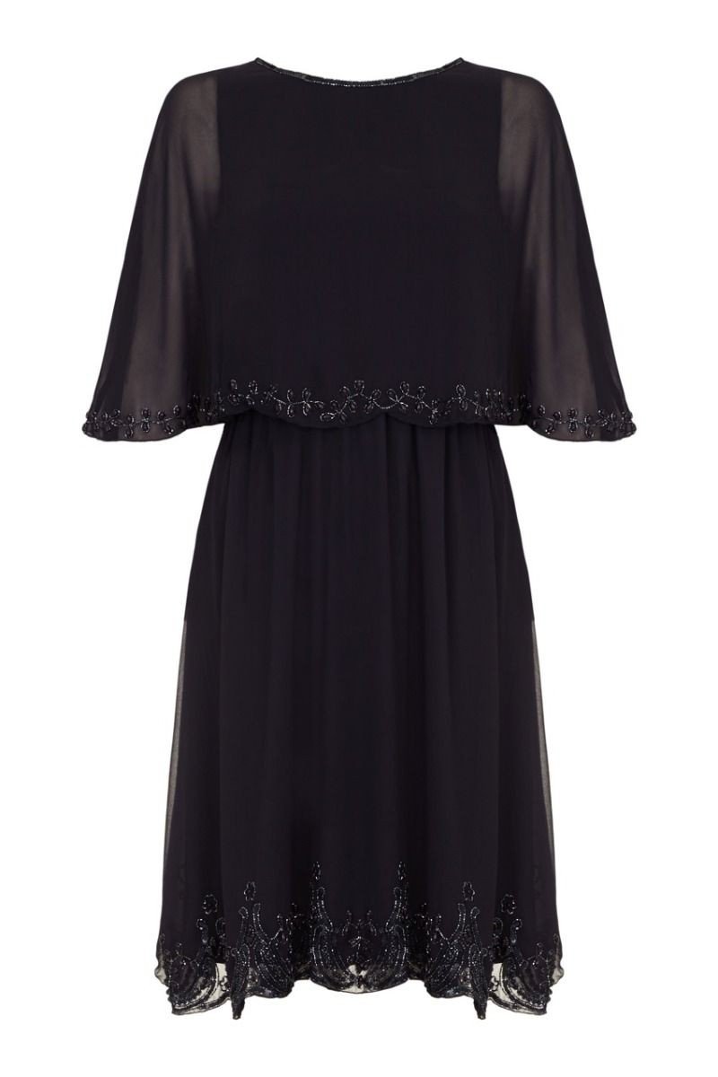 Flapper Style Cape Dress in Navy - SOLD OUT