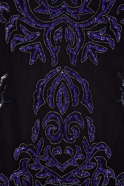 Great Gatsby Style Party Dress in Black Purple